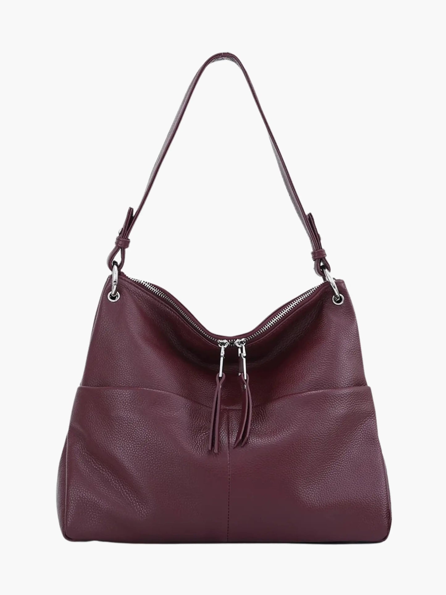 Leder Hobo-Tasche Weiches Leder Zipper-Verschluss