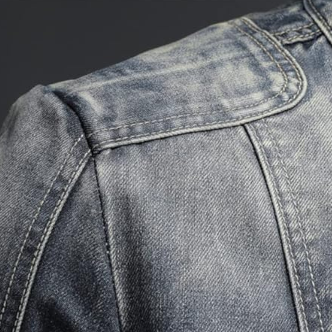 Eveloria Herren Jeansjacke Trendig Blau