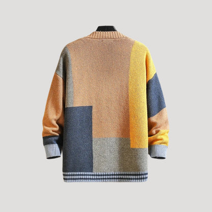 Damen Strickcardigan Colorblock mit Knöpfen
