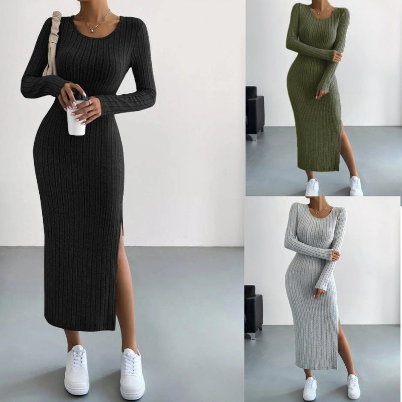 Eveloria Damen Langkleid Gestrickt