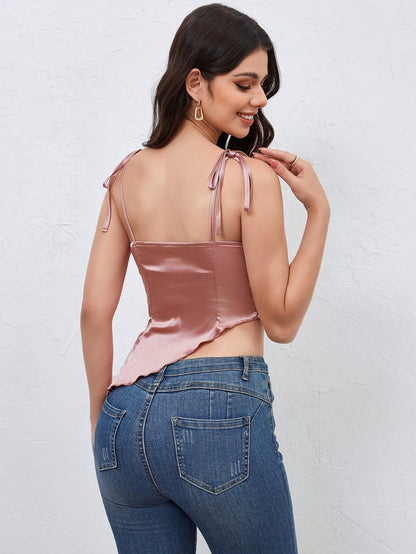 Damen Satin- Asymmetrisch Schnürung