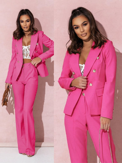 Eveloria Damen Business Anzug Blazer Hosen Set