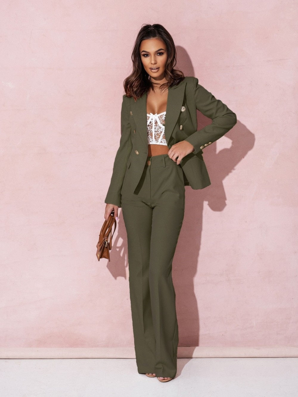 Eveloria Damen Business Anzug Blazer Hosen Set