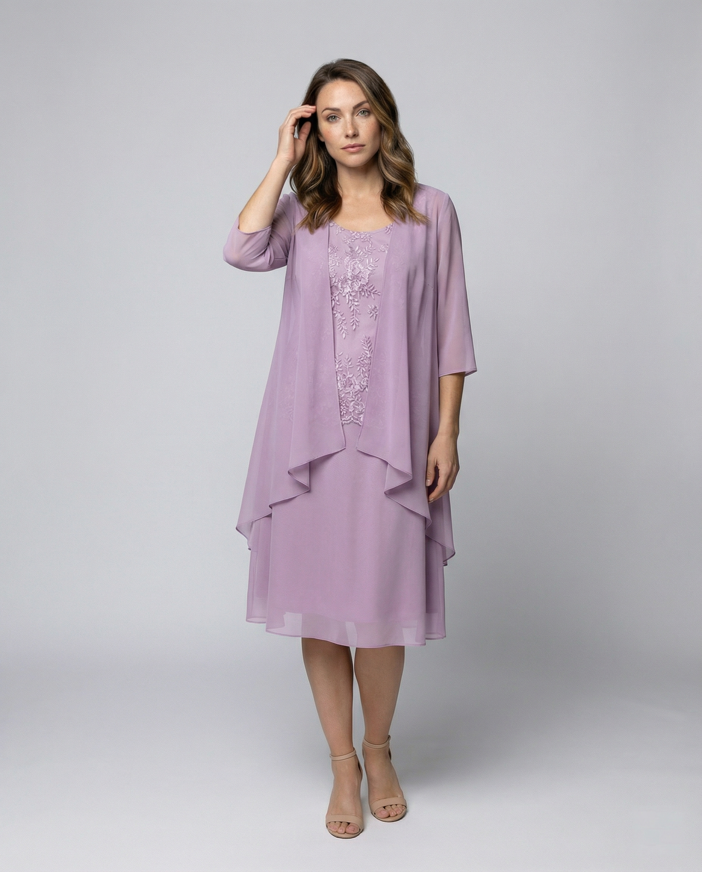 Damen Chiffon Abendkleid Zweiteilig Elegant - Eveloria