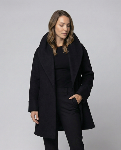 Damen Gefütterte Winterjacke Klassisch Schwarz - Eveloria