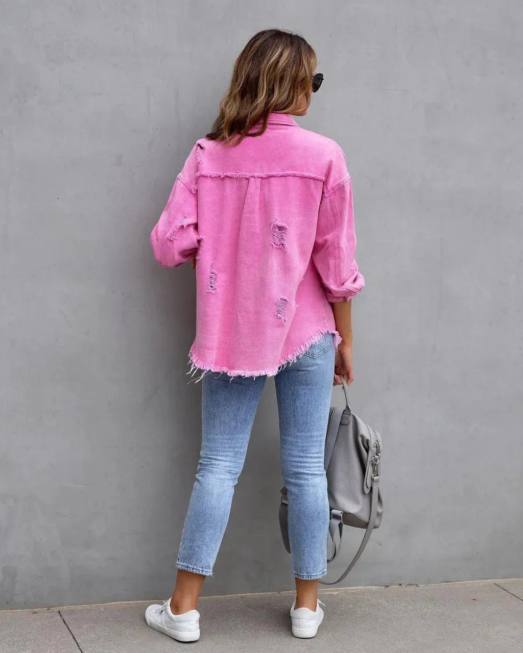 Damen Bluse aus Denim Blau - Eveloria