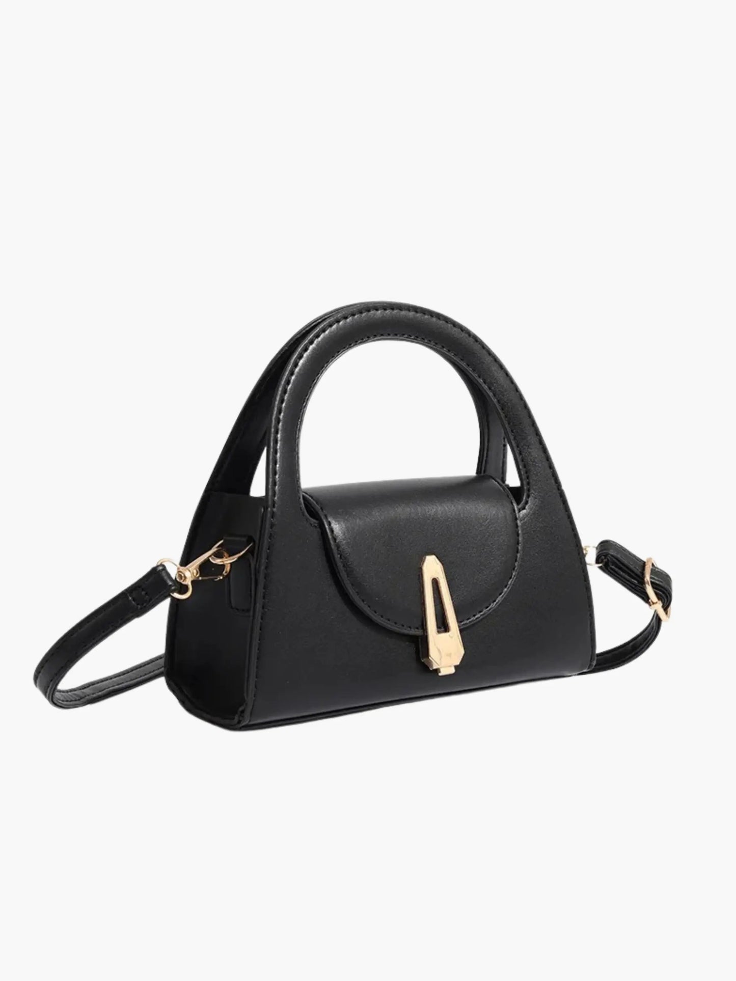 Dagmar Damen Mini Satchel Tasche Schwarz Leder - Norvielle