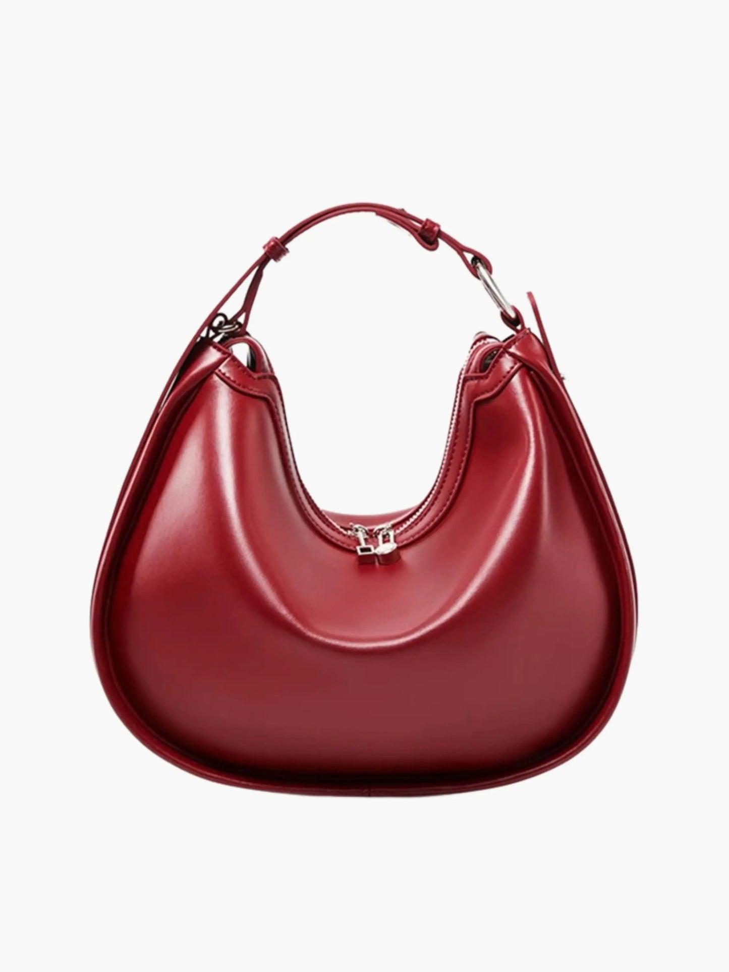 Damen Umhängetasche Geschwungen Leder Chic
