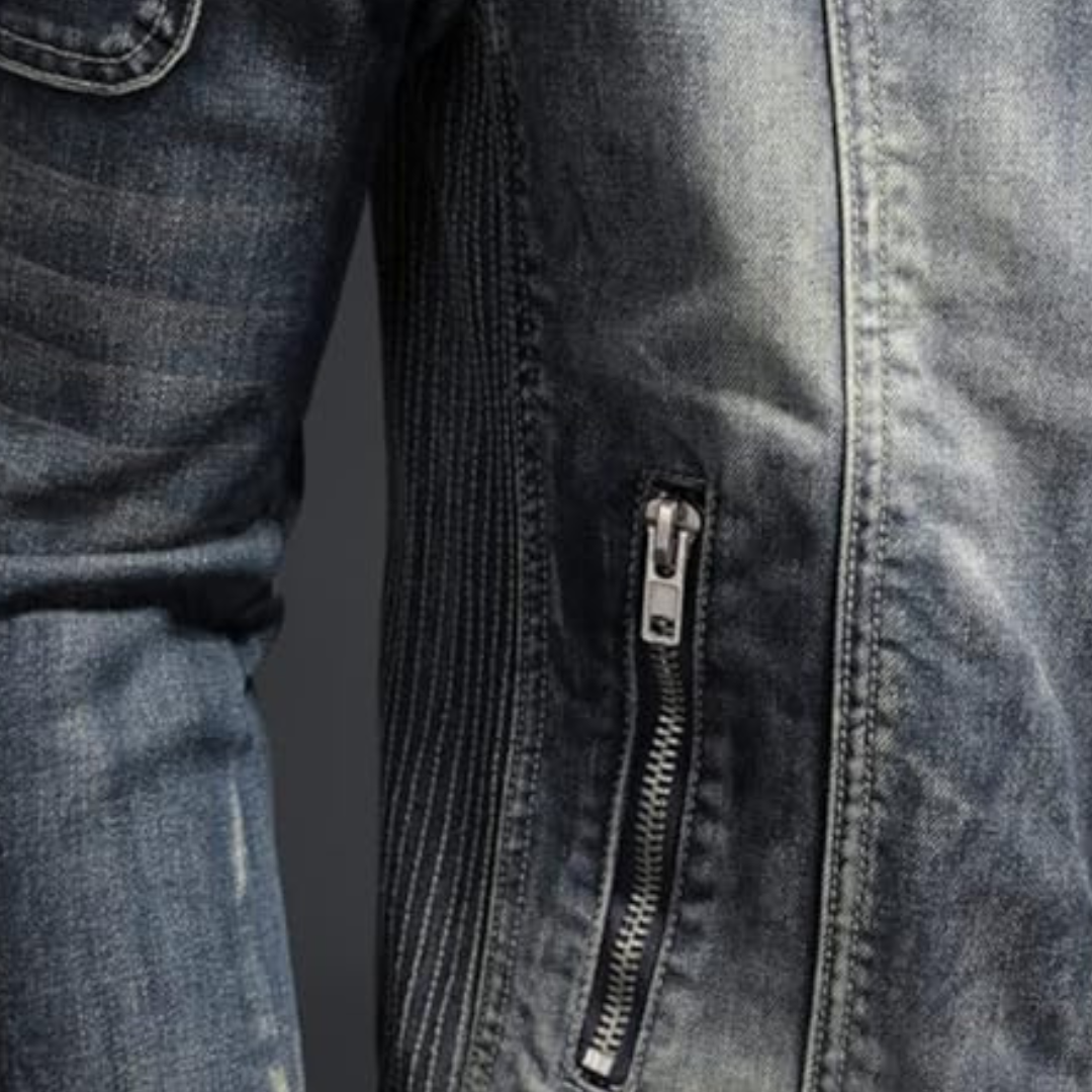 Eveloria Herren Jeansjacke Trendig Blau
