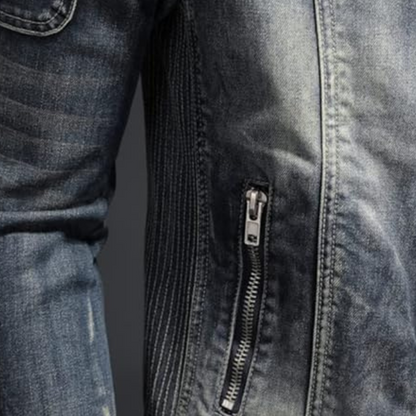 Eveloria Herren Jeansjacke Trendig Blau