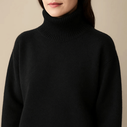 Eveloria Damen Cashmere Pullover Turtlebecke Beige
