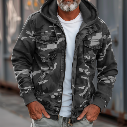 Eveloria Damen Camouflage Cargojacke Mit Kapuze - Eveloria