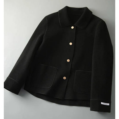 Damen Kurzjacke Knopfleiste Taschen