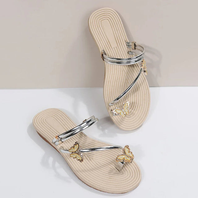 Eveloria Damen Sandalen Schmetterlingsmuster