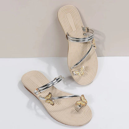 Eveloria Damen Sandalen Schmetterlingsmuster