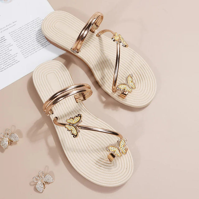 Eveloria Damen Sandalen Schmetterlingsmuster