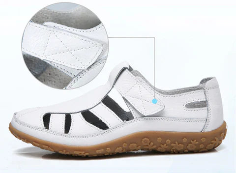 Eveloria Damen Sandalen Zeitlos Leder Braun