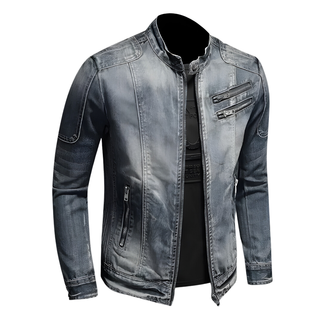 Eveloria Herren Jeansjacke Trendig Blau