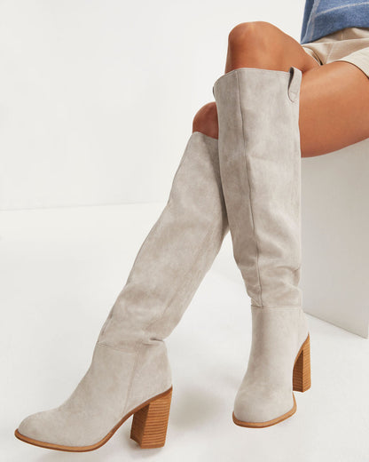 Eveloria Damen Slouch Stiefel mit Heiligenschein