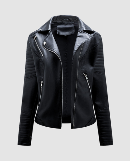 Damen Kunstlederjacke Elegantes Design