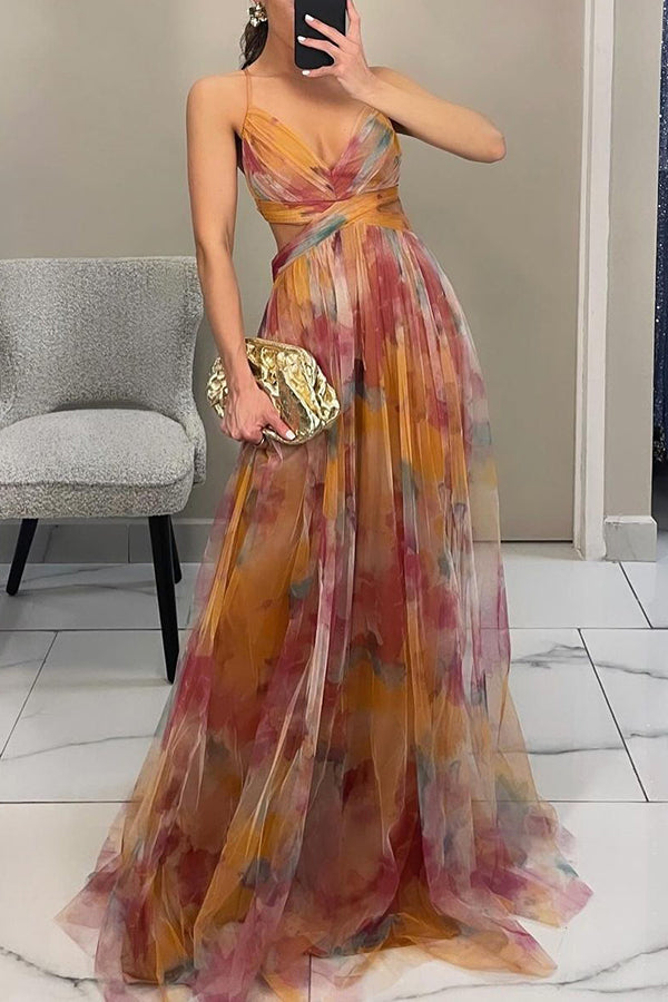 Damen Maxi-Kleid Falten-Design