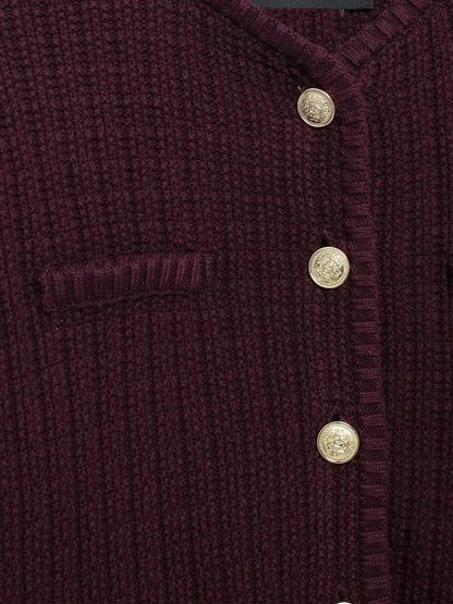 Senta Damen Strickjacke Goldknöpfe