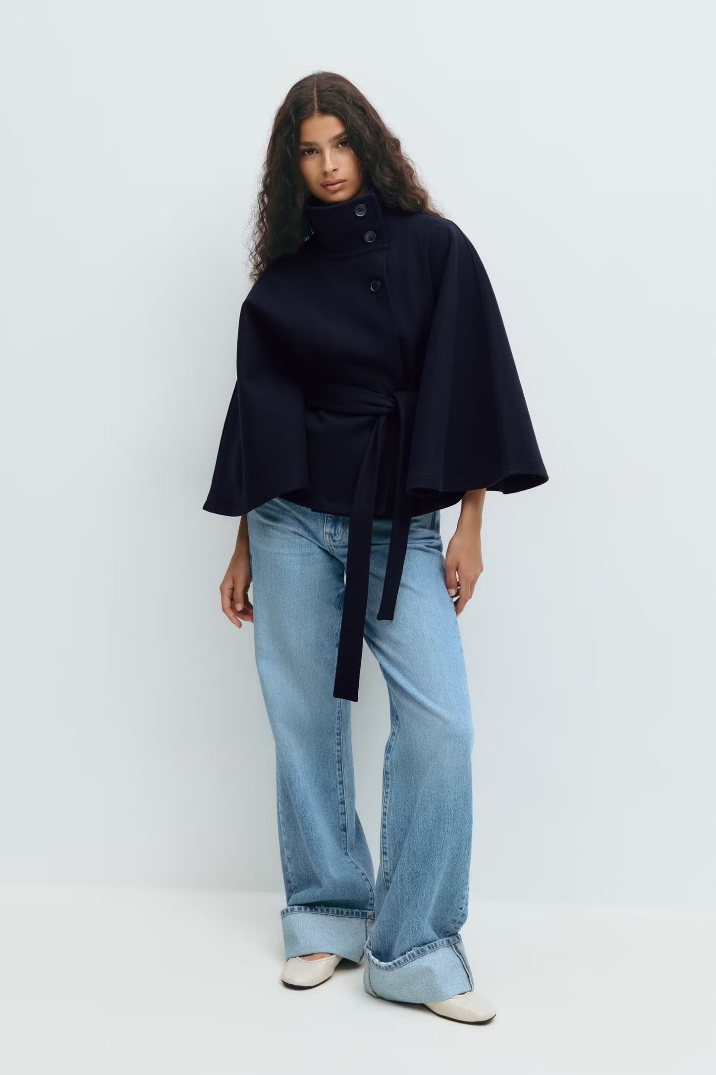 Damen Jacke Gürtel Weite Silhouette