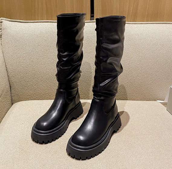Eveloria Damenhohe Stiefel Klassisch Schwarz - Eveloria