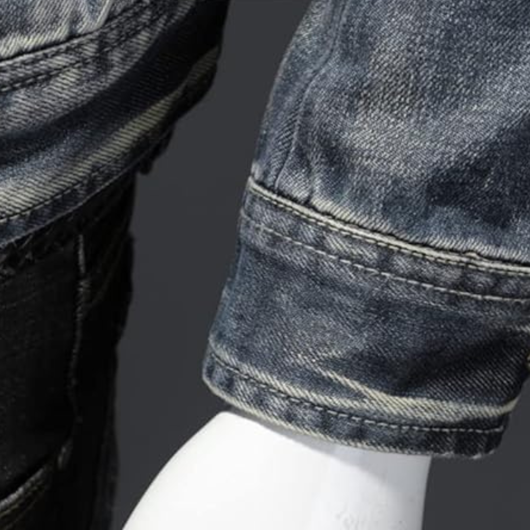 Eveloria Herren Jeansjacke Trendig Blau