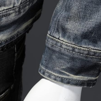 Eveloria Herren Jeansjacke Trendig Blau