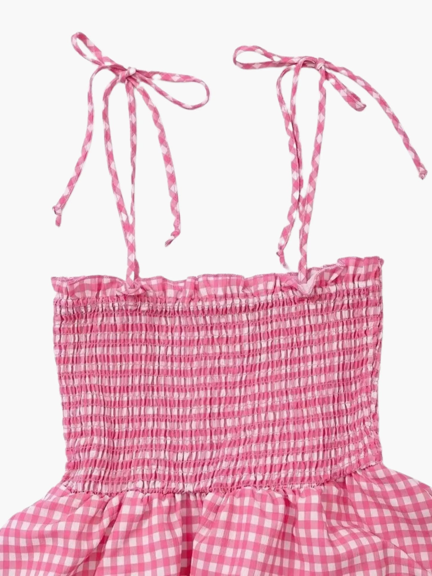 -Weiß Kariertes Damen-Sommerkleid