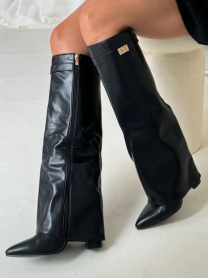 Evy Damenstiefel Suede Goldfarben Elegant