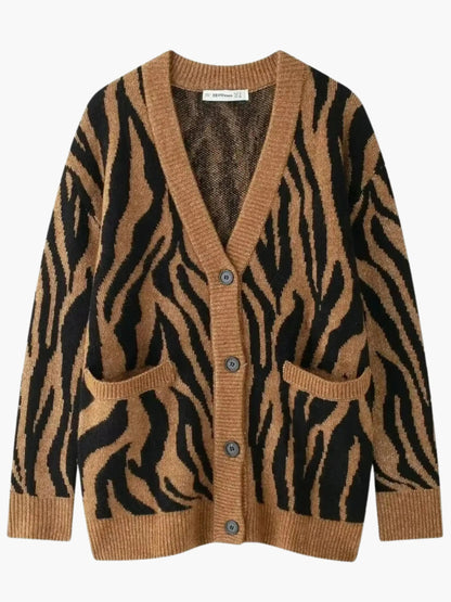 Damen Zebra Strickpullover Streifenmuster - Norvielle