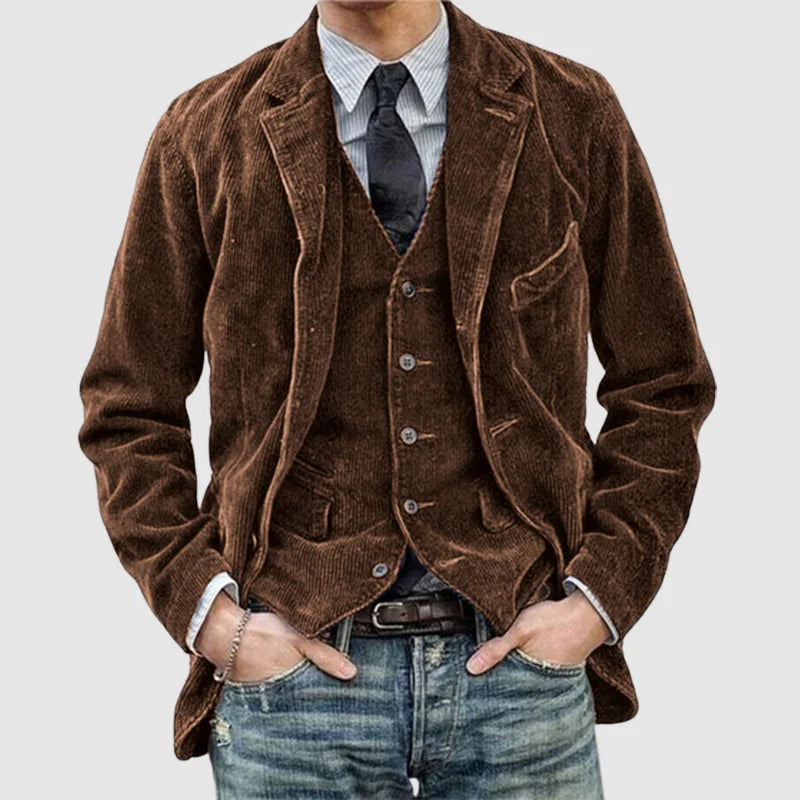 Eveloria Herren Cordjacke Cape Weinlese