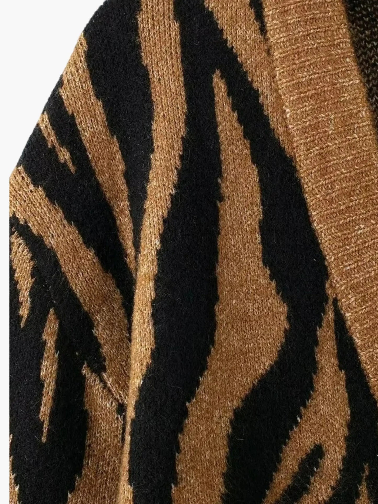 Damen Zebra Strickpullover Streifenmuster
