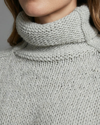 Langer Damen Strickpullover Weich Beige