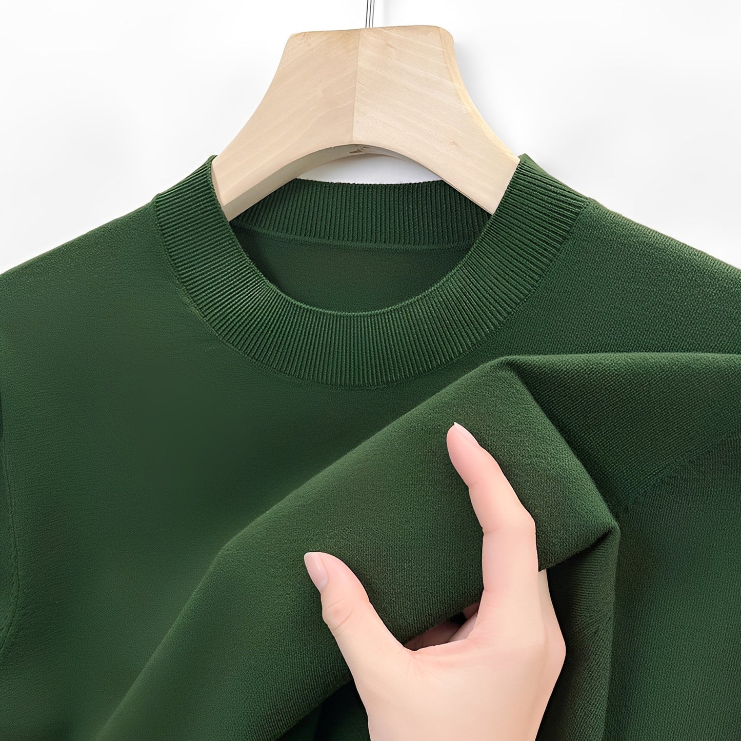 Herren Pullover Bequem Warm Baumwolle Grau