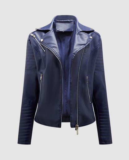 Damen Kunstlederjacke Elegantes Design