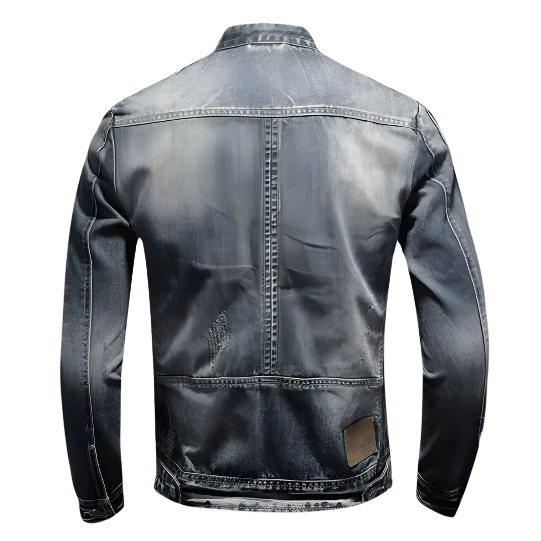 Eveloria Herren Jeansjacke Trendig Blau - Eveloria
