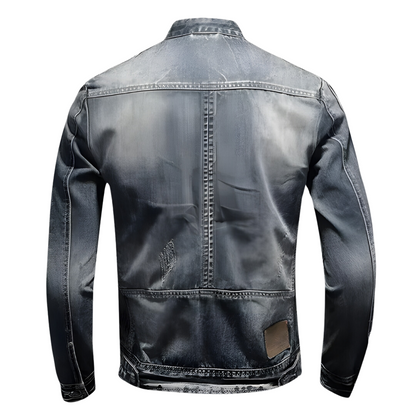 Eveloria Herren Jeansjacke Trendig Blau - Eveloria