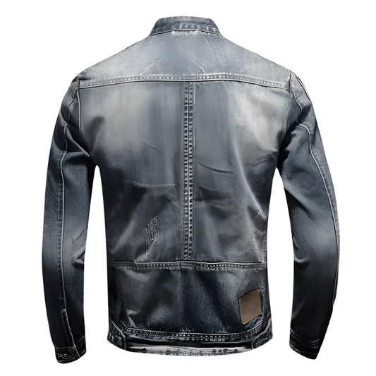 Eveloria Herren Jeansjacke Trendig Blau - Eveloria