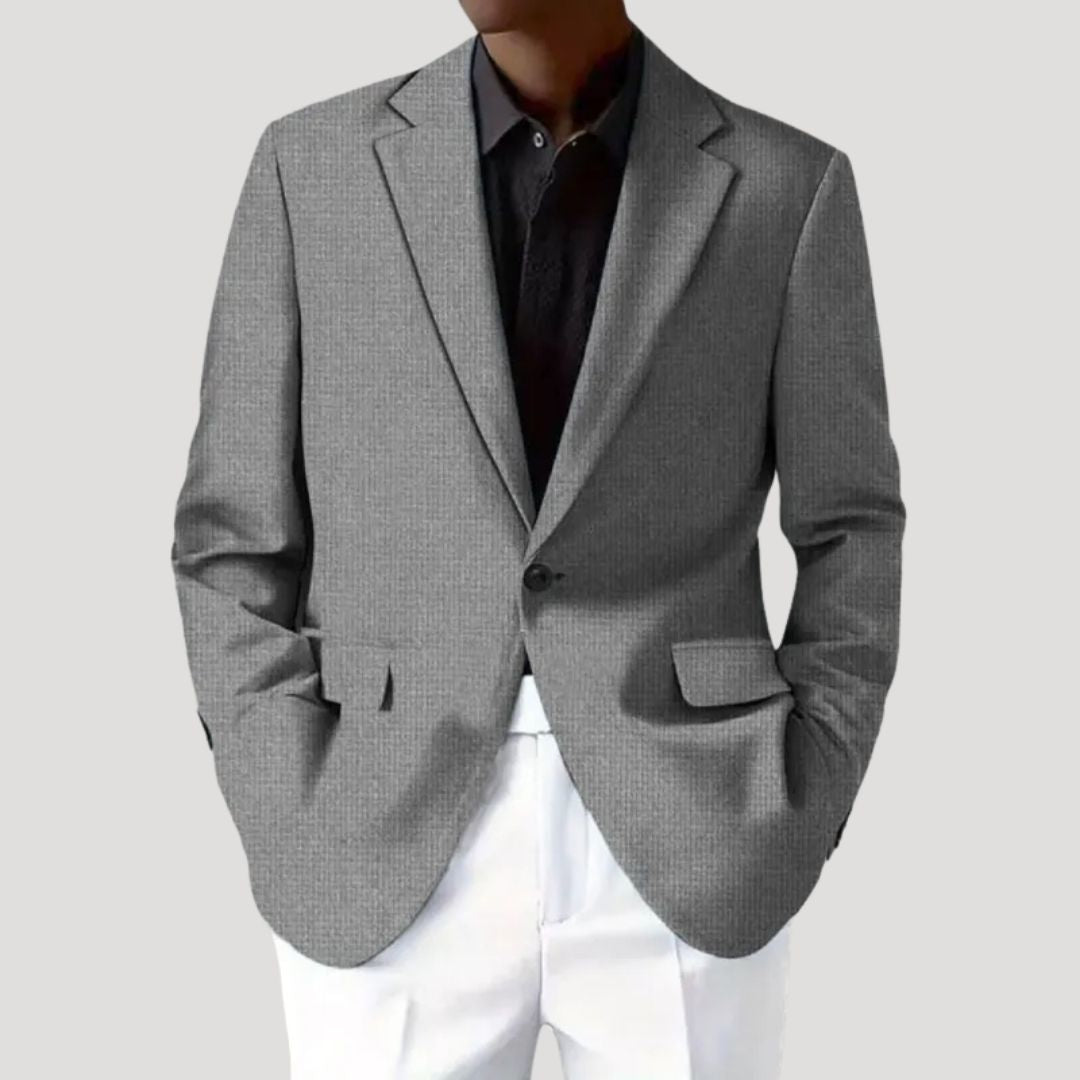 Herren Maßgeschneiderter Blazer Texturiert Schwarz - Eveloria