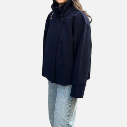 Damen Kurzjacke Moderner Stehkragen Zeitlos
