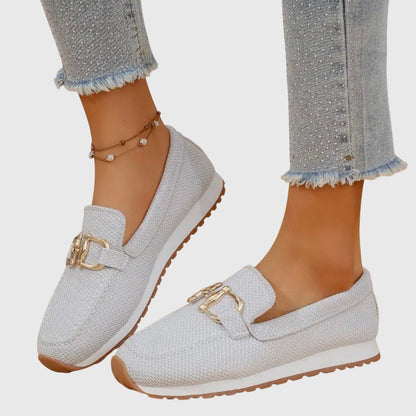 Damen Orthopädische Slip-On Loafer Metallakzent
