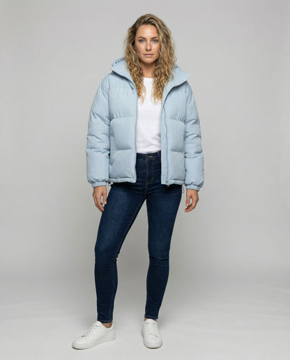 Damen Winterjacke Gepolstert Mit Kapuze
