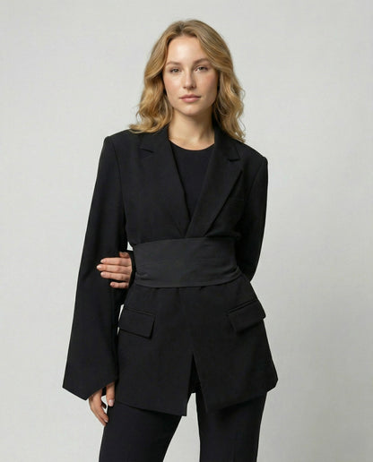 Damen Blazer Gürtel Tailliert - Eveloria
