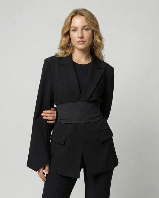 Damen Blazer Gürtel Tailliert - Eveloria