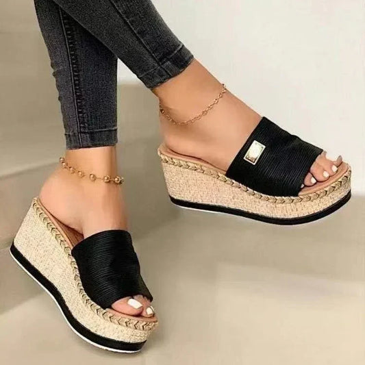 Eveloria Damen Rattan Sandalen - Eveloria