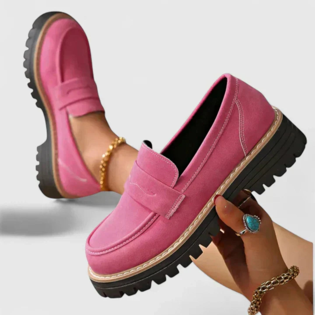 Damen Slip-On Loafer Schuhe Chunky Design