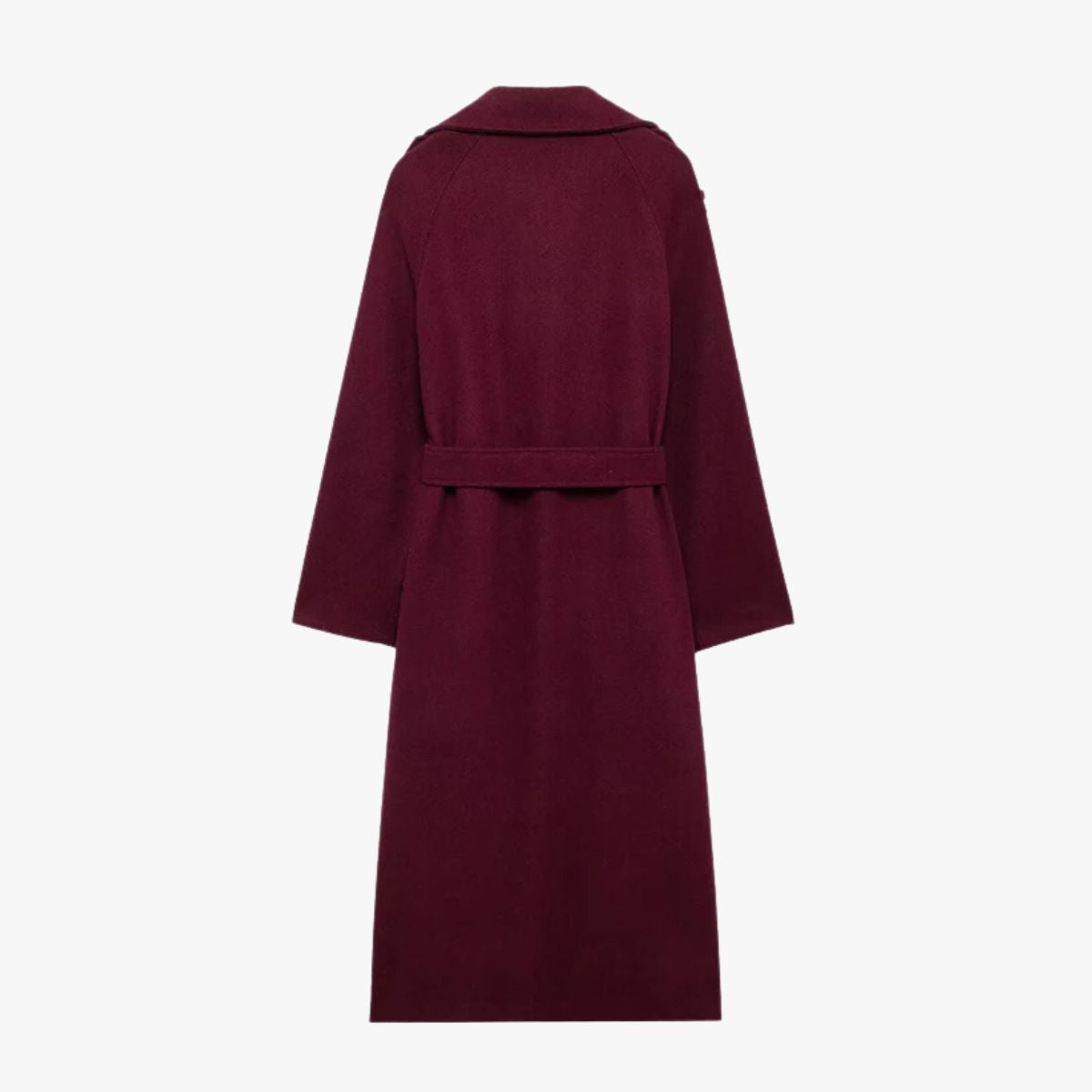 Quinty Damen Trenchcoat Bordeauxrot mit Gürtel